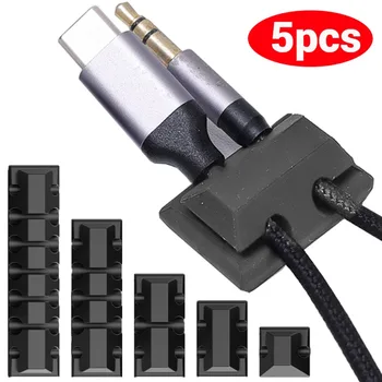 Silikónový Kábel Organizátor USB Dátový Kábel Winder Flexibilný Kábel Riadenia Kábel Klipy pre Myši, Slúchadlá Slúchadlá Auto Drôtený Držiak