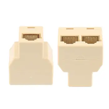 Splitter 1 Na 2 Spôsoby, ako RJ45 Žena Splitter LAN Siete Ethernet Konektor Extender Adaptér Zapojte Konektor pre Adaptér