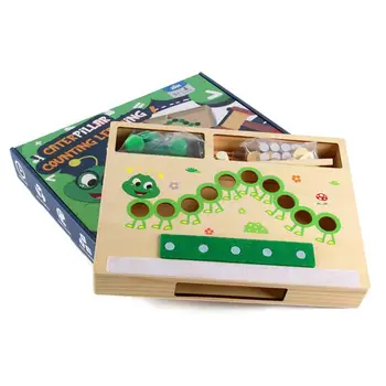 Počítanie Hračky Deti Počítanie Caterpillar Matematika Manipulatives KMEŇOVÝCH Vzdelávacie Matematické Vzdelávacie Hračky Pre Chlapcov, Dievčatá, Drevené Montessori