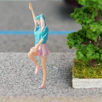 1/64 Diorama Obrázok Znak Tanec Ženy Miniatúrne Rozloženie Ulice Ľudia Model pre DIY Projekty Micro Krajiny Foto Rekvizity