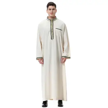 Dubaj Saudskej Arabčina Thobe Mužov Kaftan Abaya Dlhé Šaty, Jubba Thoub Dishdasha Moslimské Oblečenie Eid Stredného Východu Ramadánu Islam Oblečenie