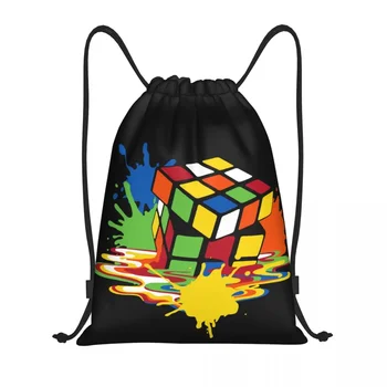 Vlastné Tavenie Rubiks Cube Šnúrkou Taška Ženy Muži Ľahký Geometrické Matematika Magic Športové Gym Skladovanie Batoh