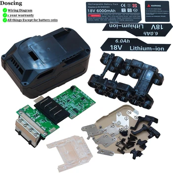 Doscing AC840087P pre Ridgid Batérie 18V bývanie PCB R840083 R840085 R840086 AC840085 AC840086 AC840089 Náhradné batérie prípade