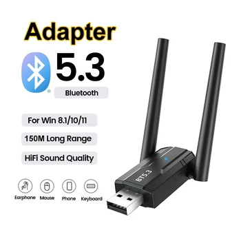 USB Bluetooth 5.3 5.0 Adaptér 150M Audio Prijímač, Vysielač pre PC Speaker Bezdrôtovej Myši, Klávesnice Dongle Adaptador