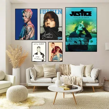 Justin Bieber Hot Spevák Plagát Domov Izba Dekor Estetické Umenie, Nástenné Maľby Nálepky