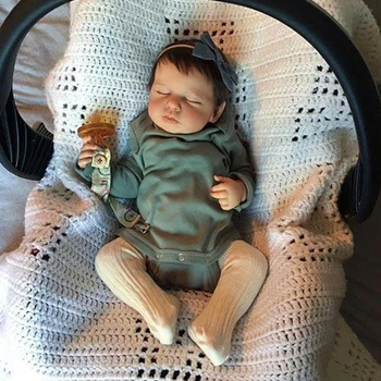 49 CM Reborn Bábiky Baby Loulou Spanie v Reálnom Pohľade Dieťa Bábiky Ručné Realistický 3D Maľované s Mnohými Detailmi Žily Bebê Reborn