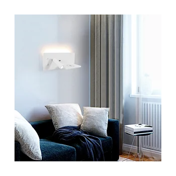 Moderné Nástenné Sconce Lampy Domova Nočné LED Bodové Svietidlo Vnútorné Osvetlenie Obývacej Izby Bezdrôtové Nabíjanie Ľavej C