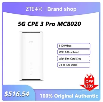 Pôvodné ZTE MC8020 5G WIFI6+ Router 5400Mbps Dual Band oka wifi extender bezdrôtový smerovač so sim card, 5 G 4G LTE siete