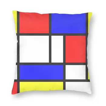 Piet Mondrian Vankúš 45x45cm Geometrické Moderná Sedacia Pohovka Hodiť Vankúš pre Obývacia Izba Domáce Dekorácie