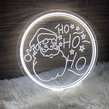 12 Farieb Santa Claus HoHo Neónový nápis Vybojovať Personl LED Svetlá Na Vianočné Dekorácie Izby Dekoroch Estetické Podporu Mieru