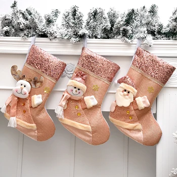 Vianočná Pančucha Santa Vrece Darčeková Taška Vianočné Ponožky Vianočné Dekorácie pre Domov Noel Dekor Firmware Nový Rok 2024