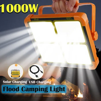 Nové Dobíjacie Solárne Flood Light Vonkajšie Prenosné LED Reflektor Pozornosti Nabíjateľná Projektor Floodlight Konštrukcia Lampy