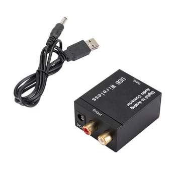 1Set Podporu Bluetooth Optického Vlákna digitálny Koaxiálny v ýstup RCA R/L Audio Dekodér SPDIF DAC Black USB Kábel