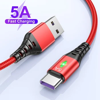 5A USB na USB C Rýchle Nabíjanie Kábel pre iPhone 15 Plus Pro Max iPad a MacBook Turbo nabíjanie Linka pre Samsung S23 Xiao Huawei