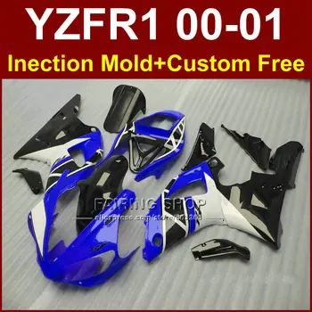 Tmavo modré časti tela Vstrekovania pre YAMAHA YZF1000 horské YZFR1 2000 2001 YZF R1 00 01 YZF R1 ABS plast kapotáže súpravy+7gifts