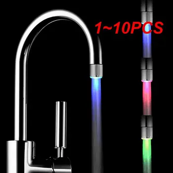 1~10PCS Kohútik Svetlo Ťuknite na položku Tryska RGB 7 Zmena Farby Bliká Teplota Batérie Aerator Úsporu Vody, Kúpeľňa Kuchyňa