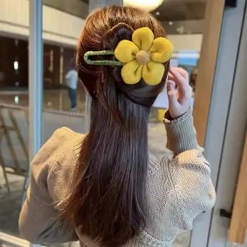 Ženy Hairclip Kvet Tvar Hladký Okraj Vlasov-pevné Elegantný Kvetinový Lady Hairclip Vlásenky Vlasy Príslušenstvo