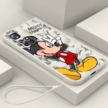Roztomilý Disney Mickey Minnie Pre Redmi K60 K50 K40 K30 K20 10C X 9C T V 8A 7A Herné Pro Plus Kvapaliny Lano Silikónové Telefón Prípade