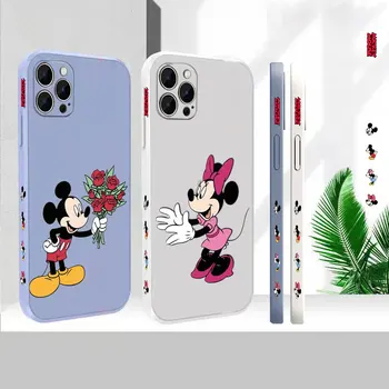 Kvapalina puzdro Pre iPhone 15 Pro Max Kryt Pre Apple iPhone 14 13 12 11 Pro Max Mini 7 8 Plus Anime Mickey Mouse Prípade, Farba Funda