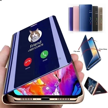 Smart Mirror Flip Telefónu Prípade Huawei Y6 Y7 Y9 P Smart 2019 P30 P40 P20 Lite Pro Mate 40 30 Pre Česť 20 10 8A 8X 10i 9X Kryt