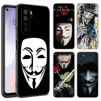 V for Vendetta Maska Telefón puzdro Na Huawei Nova 7 9 10 SE 5T 7i 8i 9Z Y90 Mate 10 20 30 Lite 40 50 Pro 50E Mäkké TPU Kryt Čierny