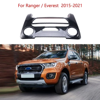 Carbon Fiber Stredovej Konzoly Panel Tlačidlo Rám, Kryt Výbava Pre Ford Ranger / Everest 2015-2021 Príslušenstvo