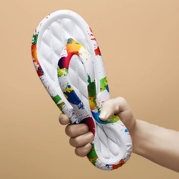 Letné Šľapky Mužov Listov Flip Flops Vonkajšie Anti-Slip Opotrebovaniu EVA Návrhár Luxusných Sandále Domov Kúpeľňa Ploché Topánky Mäkké