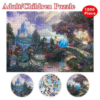 Dospelí, Deti, 1000 Kusov Papiera Duševného Skladačka Puzzle Disney Popoluška Cartoon Deti Educational Diy Puzzle Hra Hračka