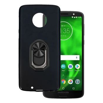 Luxusné Shockproof Krúžok Držiak Pre Motorola Moto G6 2018 Prípade, Mäkké Silikónové TPU Ochranný Kryt Držiaka Pre Motorola Moto 1S