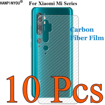 10 Ks/Veľa Pre Xiao Redmi Mi Poznámka 10 8 8T 9 9T Lite Pro 3D Transparentné Uhlíkových Vlákien Späť Film Pokožky Screen Protector Nálepky