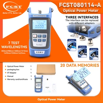 FCST Optický Power Meter -70 db-+10dB FTTH Kábel Tester s SC/FC/ST 3 Druhy Rozhranie Konektor