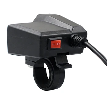 3.4 Dual USB Nabíjačku Adaptér Osobné Auto Častí Dekorácie S Digitálny Voltmeter Vonkajšie Riadidlá Motocykla Zrkadlo