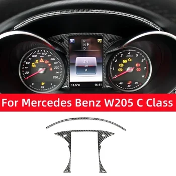 Pre Mercedes Benz C Trieda W205 2015-2021 Uhlíkových Vlákien Auto Nástroj Rýchlomer Dekoratívne Rám Nálepky Kryt Auto Príslušenstvo
