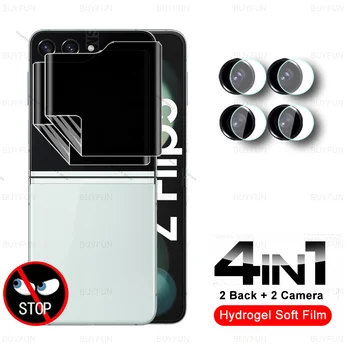 4To1 Fotoaparát Sklo Súkromie Späť Hydrogel Fólia Pre Samsung Galaxy Z Flip5 Galax ZFlip5 ZFlip 5 Flip 5 5G Anti-spy Screen Protector