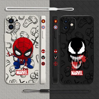 Avengers Deadpool Jed Telefón puzdro Pre iPhone 15 14 13 12 11 Pro Max Mini X XR XS MAX SE 8 Plus S ozdobná šnúrka na uniforme Silikónové Mäkké Pokrytie