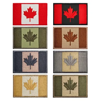 Vlajka kanada Patch Javorový List Multicolor Výšivky Morálku Odznak Háku&Slučky Škvrny Taktické Doplnky Batoh DIY Remienok na ruku
