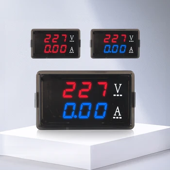 AC 70-480V Voltmeter Ammeter 2 v 1 Multimeter Napätie Prúd Tester Modrá + Červená LED Amp Duálne Digitálne Volt na Meter Rozchod