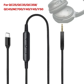 Odolná USB C Kábel pre QC25/QC35/QC35II/QC45/NC700 Slúchadlá s Inline Mic D0UA