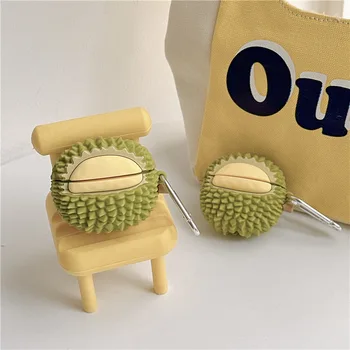 Disney 3D Ovocie Durian AirPods Pro Ochranné puzdro Pre Apple Aripods 1/2/3 Generácie Bezdrôtové Bluetooth Slúchadlá Prípade Mäkké