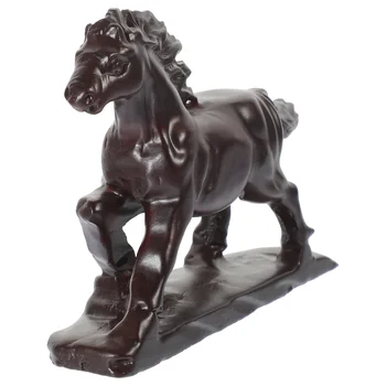 Drevený Kôň Figúrka Dekoratívne Kôň Sochy Zvierat, Socha, Ornament na Home Office
