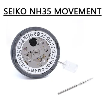 Japonsko Seiko NH35 NH35A 24 Šperky Vysokej Presnosti Mechanický Automatický Pohyb Biely Deň dňa 3 hodín Koruny 3.8 hodín Koruna