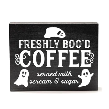 Čerstvo Booed Kávy Prihlásiť Halloween Kaviareň Výzdoba Pre Halloween Kuchyňa Decor Trvanlivé