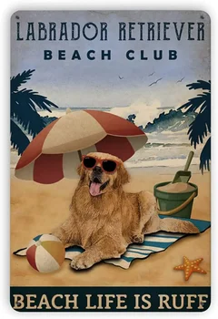 Kegill Plážový Život Zábavné Psa Vintage Tin Známky Železa Maľovanie Doska, Kov Prihlásiť Výzdoba Domov, Záhrada, Terasa, Dekorácie Bar Dekor