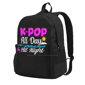 K-Pop Celý Deň K-Dráma Celú Noc Móda Cestovanie Notebook Školský Batoh Taška K Pop Celý Deň K Dráma Celú Noc K Pop K Pop Celý Deň K