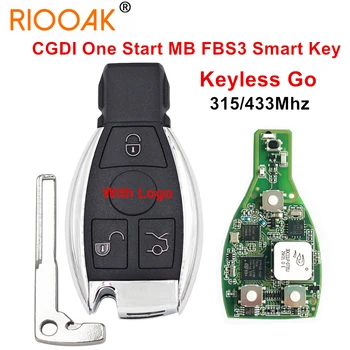 315Mhz/433Mhz CGDI Jeden Štart Keyless Go MB FBS3 Inteligentné Diaľkové Tlačidlo Pre Mercedes-Benz W164 W166 W216 W221 W251