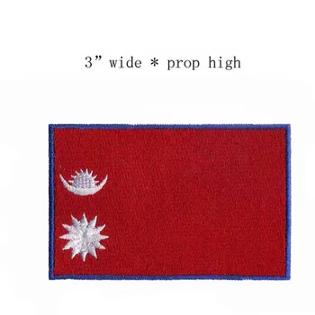 Nepál Obdĺžnikový Výšivky Vlajka Škvrny Logá 3 Cm