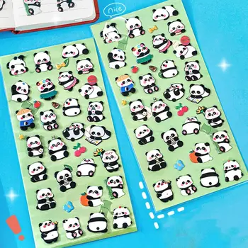 3D Bublina Panda PVC Nálepky Ručné Nálepky Dekoratívne Cartoon Penové Nálepky Nepremokavé Roztomilá Panda Bublina Nálepky na kancelárske potreby