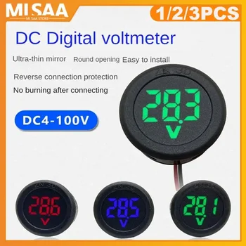 LED Digitálny Displej Kolo Dva Drôty Voltmeter DC Digital Auto Napätie Prúd Meter Volt Detektor Elektrikár Tester Table Monitor