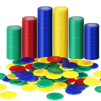 400 Kusov Plastových Pokerové Žetóny Hra Čipy 4 Farby Počítadlo Karty na Hranie Počítanie Bingo Hra, Žetóny, Karty, 4
