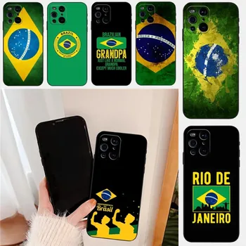 Brazília Brazílska Vlajka Telefón Prípade OPPO Nájsť X3Neo X5Pro X3Pro RENO6 7 professional plus A16 A54 A57 K9 K9S A74 A93 A94 Čiernym Krytom